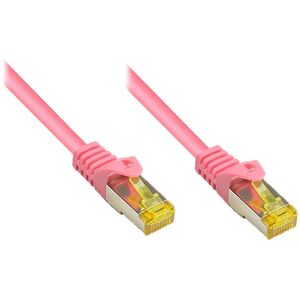 Καλώδιο Patch RJ45 Good Connections με καλώδιο Cat.7 Roh και προστασία κλειδώματος (RNS), S/FTP, PiMF, χωρίς αλογόνα, 600MHz, OFC, ματζέντα, 1,5m, Good Connections (8070R-015M)