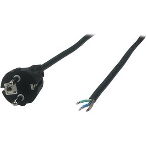 POSAC-16/7/7-18B: POS AC cable CEE7/7-YJ-03[16A]-tinned ends H05VV-F3G1,0 L=1800 black
