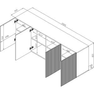 Cama Meble Komoda PAFOS 200x40x82 biały mat