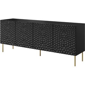 Cama Meble Komoda HOLE 190x40,5xH74,5 czarny mat