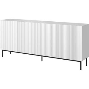 Cama Meble Komoda PAFOS na czarnym stelażu ze stali 200x40x102 biały mat