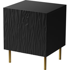 Cama Meble Szafka nocna 2szt. JUNGLE 53,5x40,5x44 czarny mat + złote nóżki