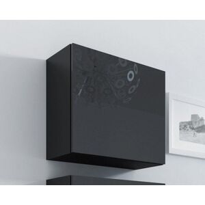 Cama Meble Witryna VIGO kwadrat 50/50/30 czarny/czarny połysk