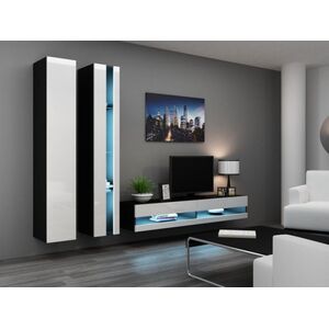 Cama Meble Regał VIGO NEW 180/40/30 czarny/biały połysk