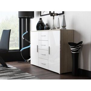 Cama Meble Komoda UNI dąb sonoma/ biały połysk