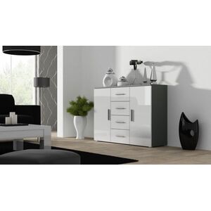 Cama Meble Komoda UNI szary/ biały połysk