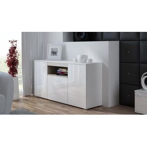 Cama Meble Komoda VIVA 150 biały/ biały połysk+ dąb sonoma