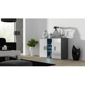 Cama Meble Komoda 120cm SOHO S7 szary/ biały połysk