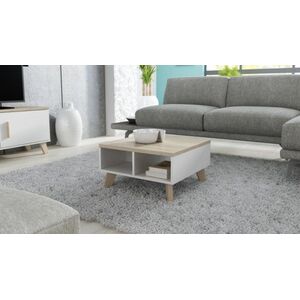 Cama Meble Ława LOTTA 60 biały+ dąb sonoma