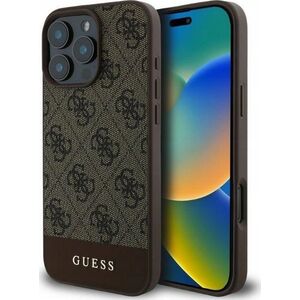 Guess GUESS futerał do IPHONE 16 Pro Max GUHCP16XG4GLBR (PC/TPU 4G PU Bottom Stripe) brązowy