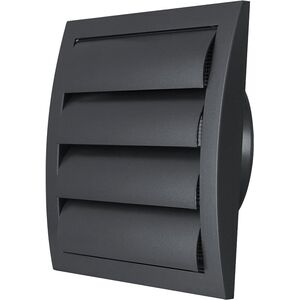 Πλαστική γρίλια εξαερισμού ND15ZA, 190 x 190 mm, DN150, με περσίδα, ανθρακί χρώμα.