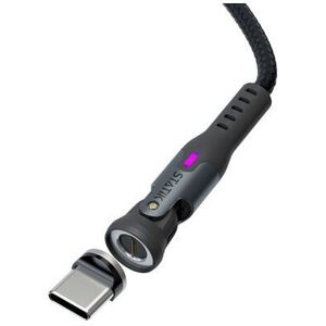 Statik 360 Pro 2.0 - καλώδιο USB-C με προσαρμογέα USB-A και τρία εναλλάξιμα μαγνητικά βύσματα USB-C, 1m (black)