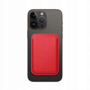 Portfel magnetyczny na karty LEATHER MAG WALLET kompatybilny z MagSafe czerwony