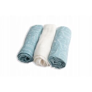 Pielucha MUSLIN DESIGN druk 3 pak, roz. 70x80