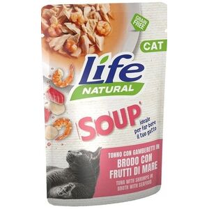 LIFE CAT SOUP 60g TUNA + SHRIMPS IN       BROTH WITH SEAFOOD   /30