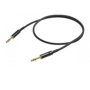 PROEL 6.3mm stereo male - 6.3mm stereo male, 5m, black