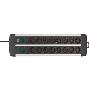 Brennenstuhl Premium-Alu-Line Technics extension lead 16-way Duo black 3m H05VV-F 3G1.5 with every 8 sockets switched (1391000916) (BNN1391000916) έως 12 άτοκες Δόσεις
