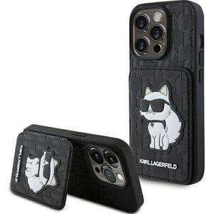 Karl Lagerfeld Karl Lagerfeld KLHCP15LSAKCNSCK iPhone 15 Pro 6.1" czarny/black hardcase Saffiano Cardslots and Stand Monogram Choupette