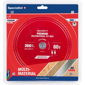 Δίσκος κοπής 260x60Tx30mm, Πολυϋλικό PREMIUM, SPECIALIST+