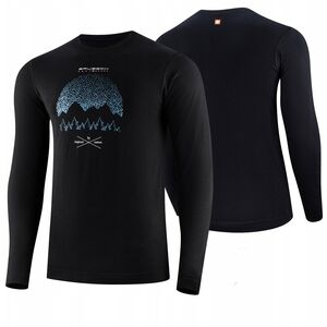 Μπλούζα ανδρική με μακρύ μανίκι OUTDOOR WOOL PRO μαύρο M - GÓRY 14