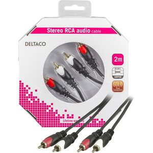 DELTACO - Καλώδιο Ήχου - RCA (αρσενικό) σε RCA (αρσενικό) - 2 μ