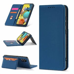 Θήκη κάρτας μαγνήτη etui do Samsung Galaxy A12 5G pokrowiec πορτοφόλι na karty kartę βάση στήριξης μπλε