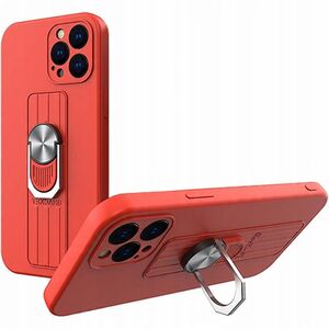 Θήκη σιλικόνης Ring Case με λαβή για δάχτυλο και βάση για Xiaomi Redmi Note 11 Pro κόκκινο