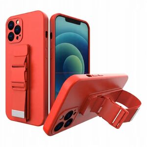 Θήκη Rope Case σιλικόνης με λουράκι τσάντα λουράκι για Xiaomi Poco M4 Pro 5G κόκκινο