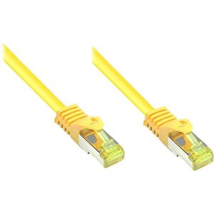 Καλώδιο Patch RJ45 Good Connections με καλώδιο Cat.7 Roh και προστασία κλειδώματος (RNS), S/FTP, PiMF, χωρίς αλογόνα, 600MHz, OFC, κίτρινο, 0,15m, Good Connections (8070R-002Y)