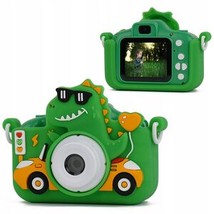 Aparat Cyfrowy 48mp Kamera 1080p Dla Dziecka 5x Gry Mp3 Xrec X2 / Dinozaur Zielony