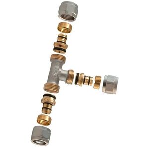 TDM BRASS DEMOUNTABLE THREADED TEE 1445E 20X20X18