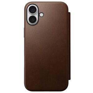 Nomad Nomad Μοντέρνο Δερμάτινο Folio, καφέ - iPhone 16 Plus