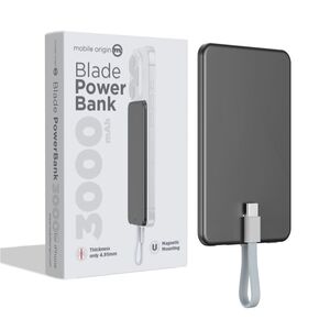Φορητός φορτιστής Mobile Origin Blade (PBB-3KC-GRY) 3000mAh Γκρι