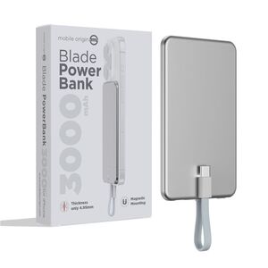 Φορητός φορτιστής MOBILE ORIGIN Blade (PBB-3KC-SLV) 3000mAh Ασημί
