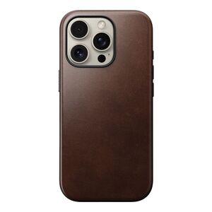 NOMAD Μοντέρνα Θήκη από Δέρμα Horween Rustic Brown | iPhone 16 Pro