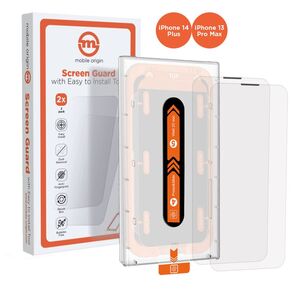 MOBILE ORIGIN Προστατευτικό γυαλί με εφαρμογέα iPhone 14 Plus / 13 Pro Max, 2 τεμ