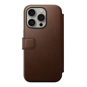 Nomad Nomad Σύγχρονο Δερμάτινο Φολίο, καφέ - iPhone 15 Pro