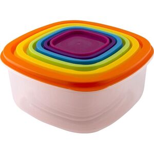 Lamart LAMART Pojemniki kwadratowe z pokrywa RAINBOW LT6029 6 szt.