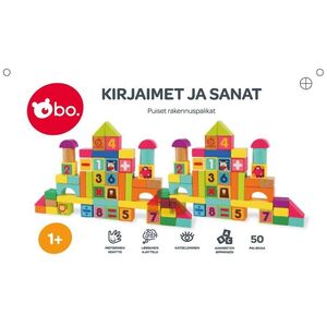ξύλινα μπλοκ bo. "Alphabet and Words" FIN