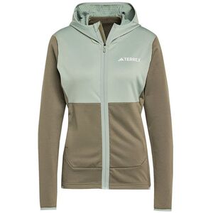 Γυναικεία μπλούζα πεζοπορίας adidas TERREX Xperior Light Fleece Hooded Jacket - olive strata/silver green