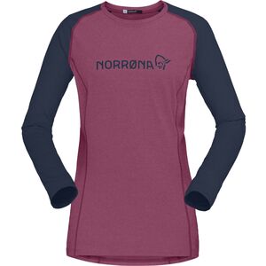 Γυναικεία μπλούζα ποδηλασίας Norrona Fjora Equaliser Lightweight LS - βιολετί χαλαζίας/ινδικό νυχτερινό