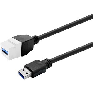 VivoLink Keystone Λευκό USB3.0 A-Θηλυκό σε A-Αρσενικό (PROKEYUSB3AFM3W)