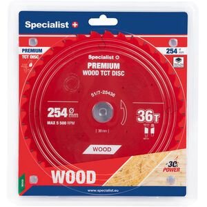 Δίσκος κοπής 254x36Tx30mm, Ξύλο PREMIUM, SPECIALIST+
