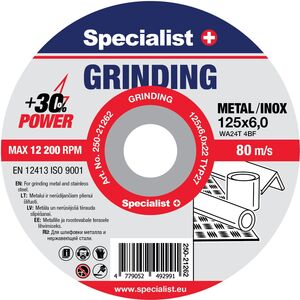 SPECIALIST+ δίσκος λείανσης GRINDING, 125x6x22 mm