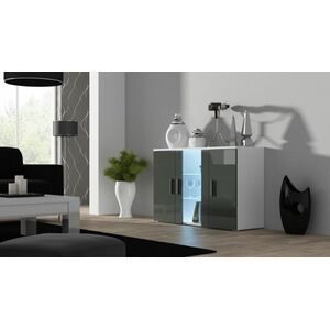 Cama Meble Komoda 120cm SOHO S7 biały/ szary połysk