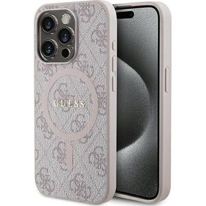 Guess Guess GUHMP14XG4GFRP iPhone 14 Pro Max 6.7" różowy/pink hardcase 4G Collection Leather Metal Logo MagSafe