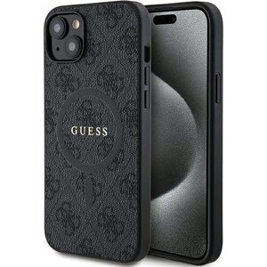 Guess Guess GUHMP15SG4GFRK iPhone 15 / 14 / 13 6.1" czarny/black hardcase 4G Collection Leather Metal Logo MagSafe