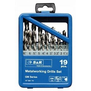 Drill set SR 107809190, 19pcs. 1.0-10.0mm