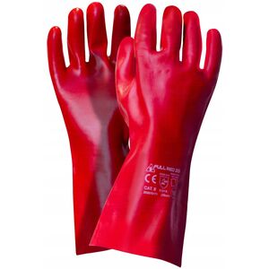 RĘKAWICE PCV DŁUGIE FULL RED 35CM