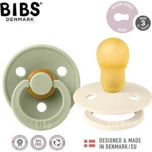 BIBS COLOUR 2-PACK IVORY & SAGE L Smoczek Uspokajający kauczuk Hevea